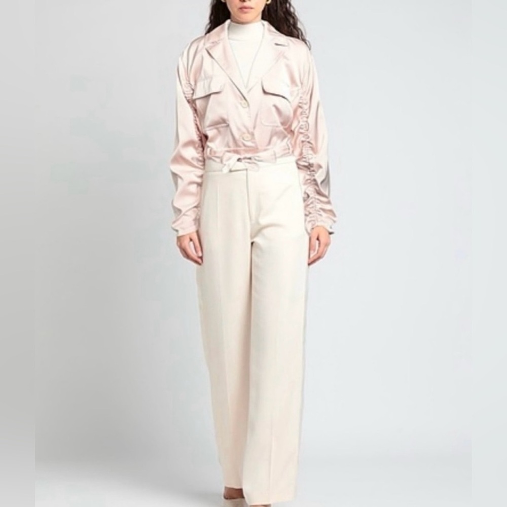 OW Collection Vegas Satin Jacket Dusty Rose NWT XS $240 Retail